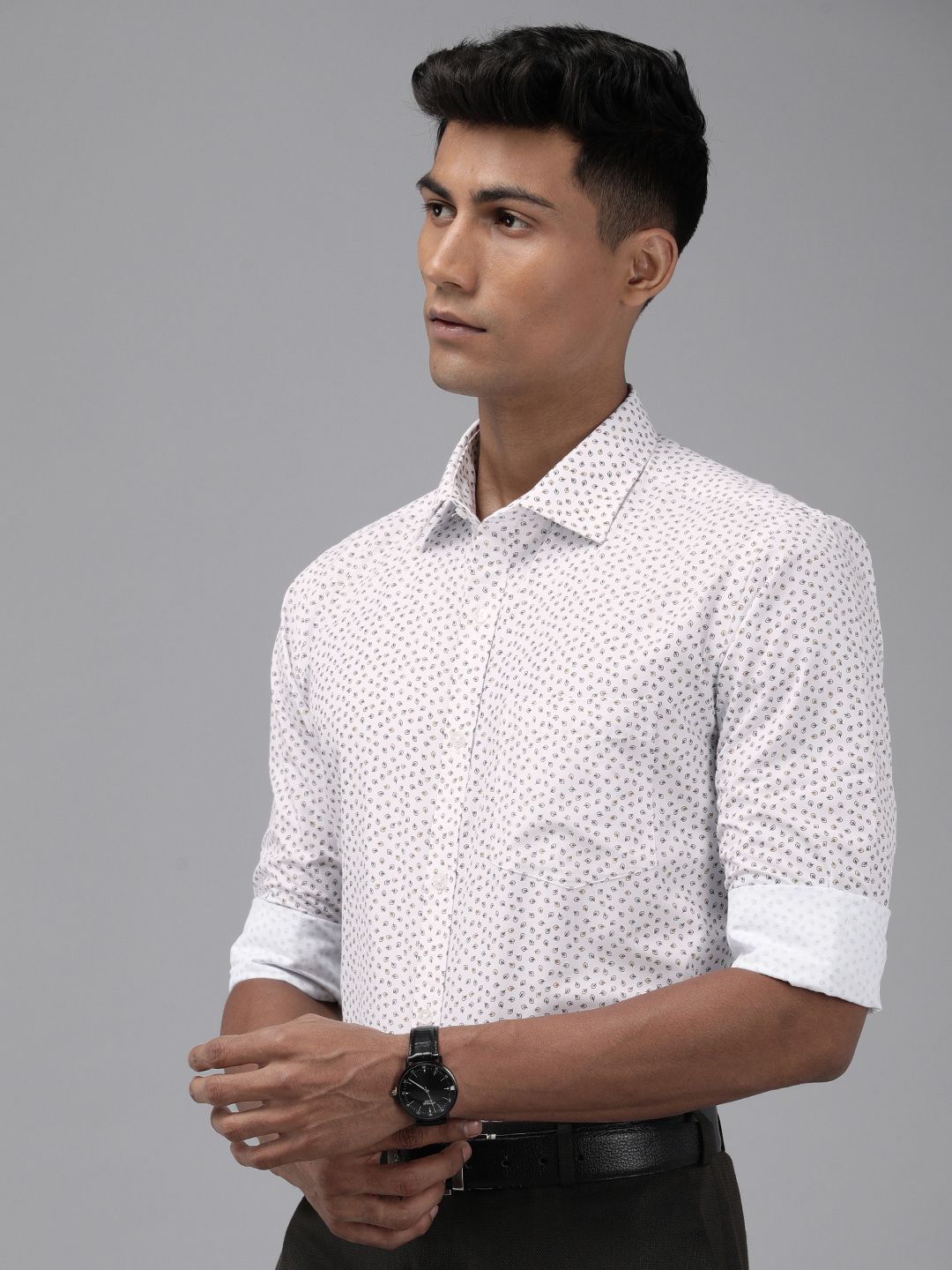 Park Avenue Slim Fit Tropical Printed Opaque Formal Shirt