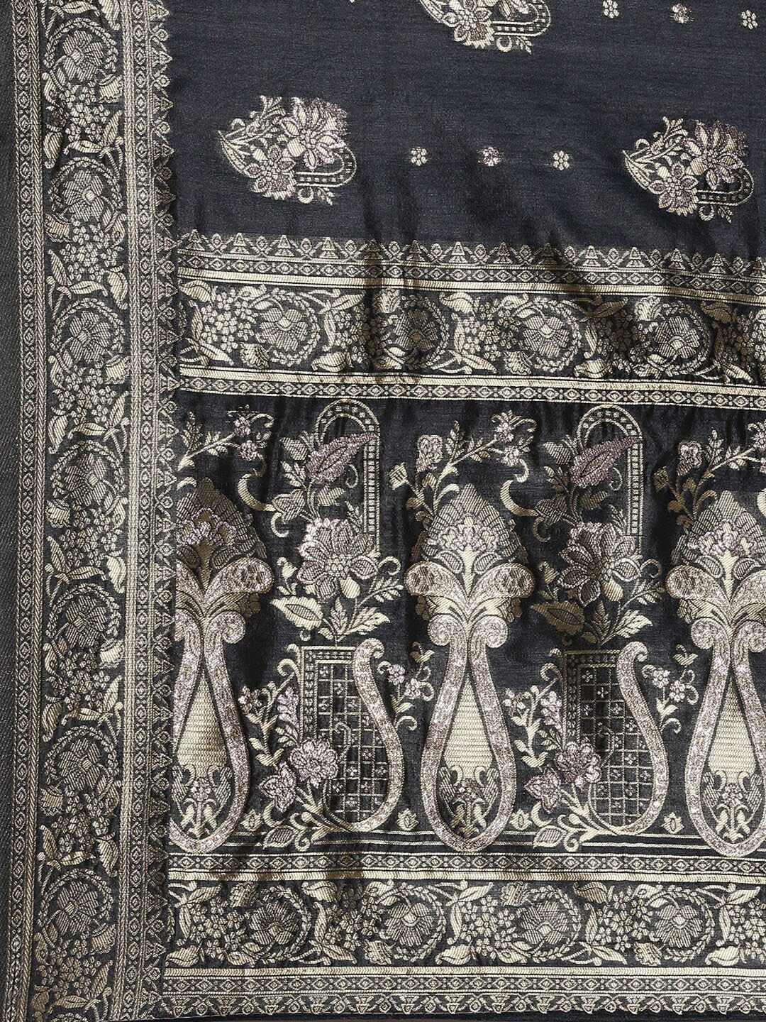 Saree mall Ethnic Motifs Woven Design Zari Baluchari Sarees