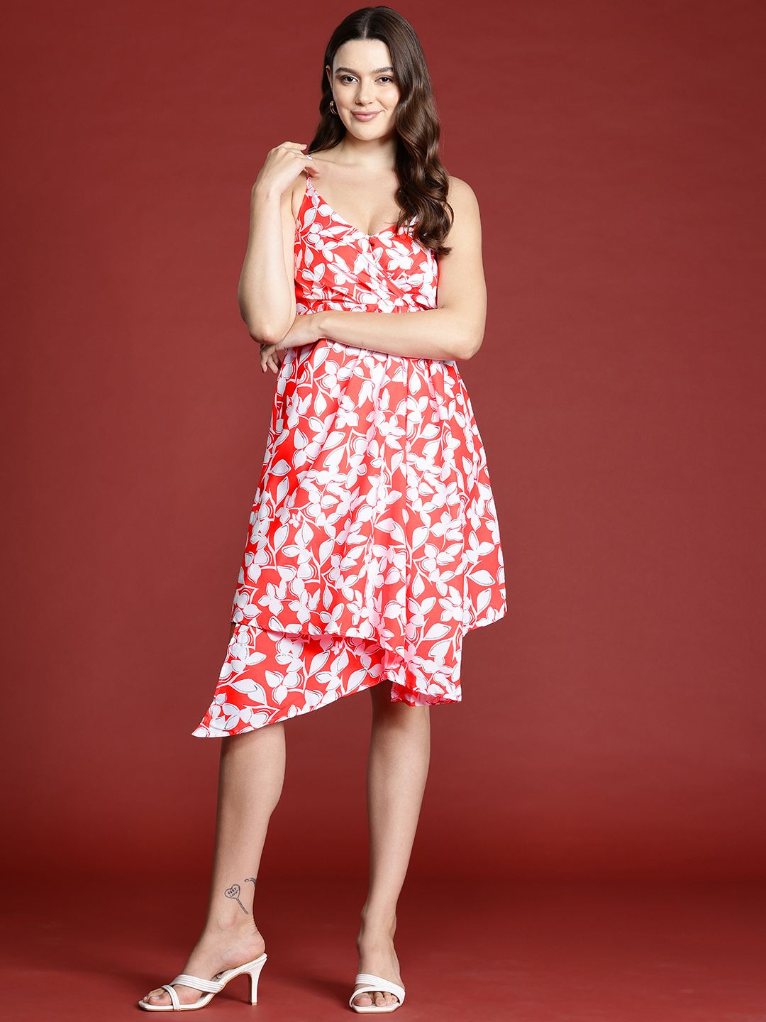 all about you Floral Print Asymmetric Wrap Dress