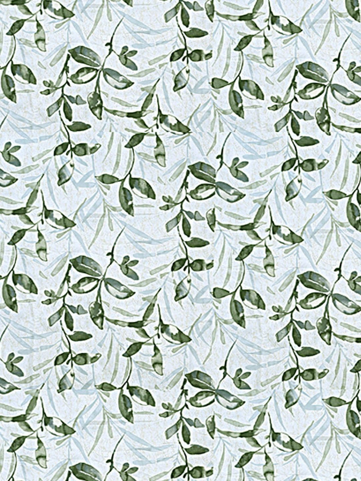 Cortina Glazed Cotton Green Floral 140 TC King Bedsheet with 2 Pillow Covers