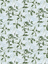 Cortina Glazed Cotton Green Floral 140 TC King Bedsheet with 2 Pillow Covers