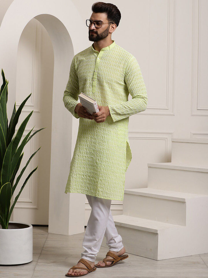 SOJANYA Ethnic Motifs Embroidered Thread Work Pure Cotton Regular Kurta