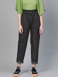 SASSAFRAS Women Black Regular Fit High-Rise Clean Look Jeans