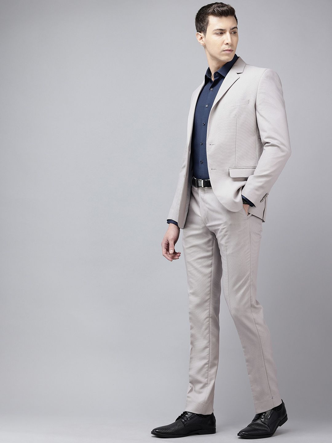 Park Avenue Men Reka Bentuk Sendiri Bertekatan Slim Sesuai Saman Parti Dua Potongan Single-Breasted