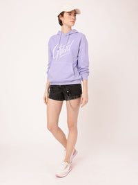 DressBerry Printed Hooded Cotton Terry Relaxed Fit Sweatshirt