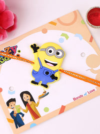 PANASH Kids Minions Thread Rakhi With Roli Chawal