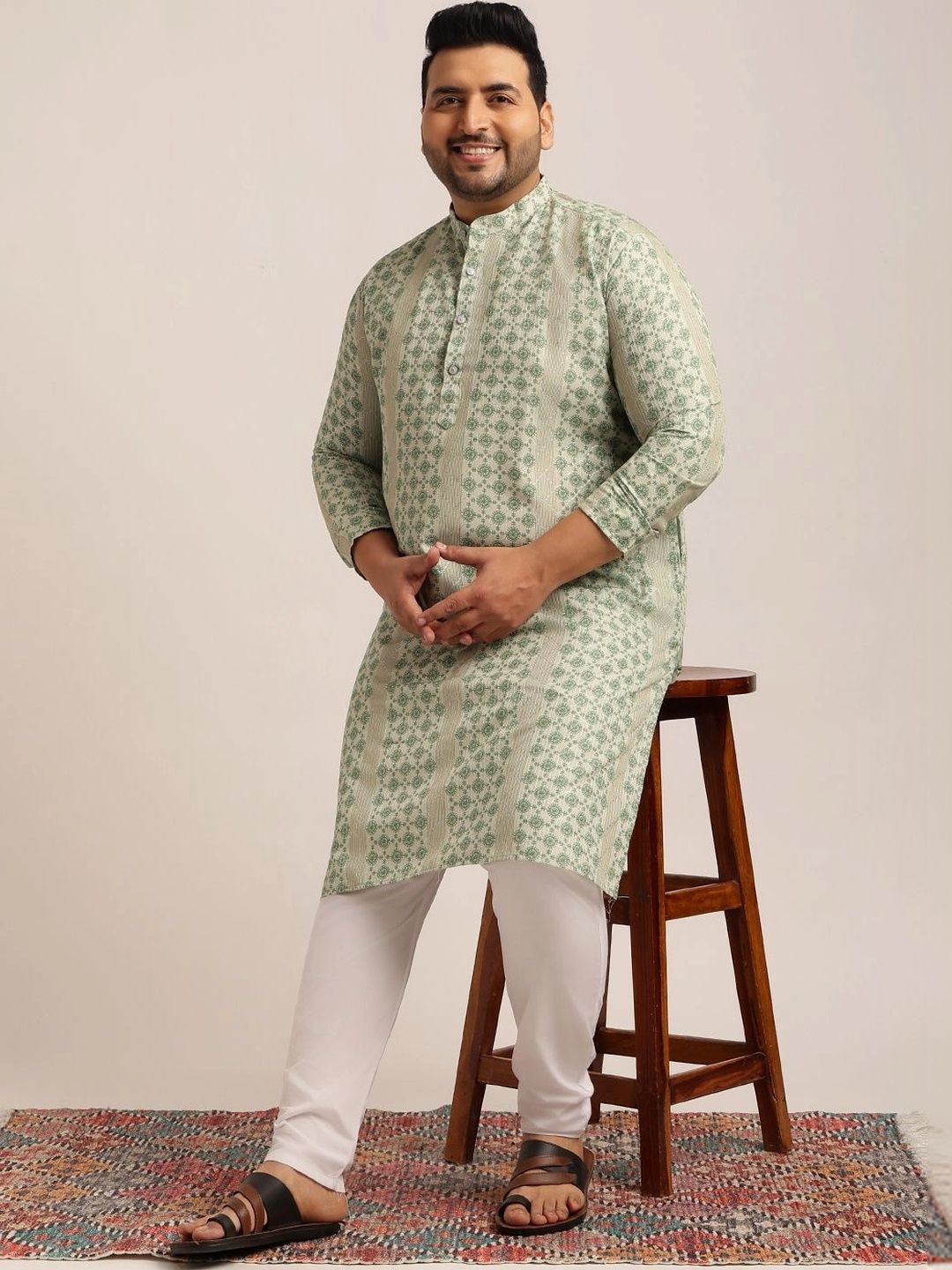 SOJANYA PLUS Men Ethnic Motifs Printed Indie Prints Kurta