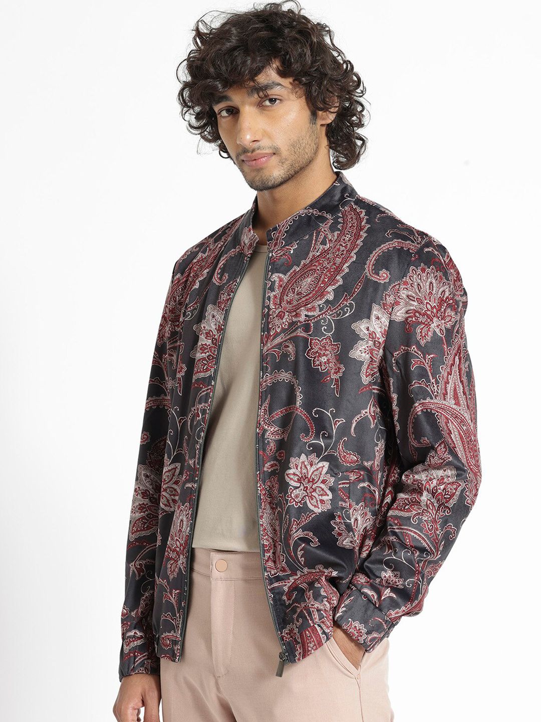 RARE RABBIT Men Dalia Tailored Fit Floral Printed Jacket