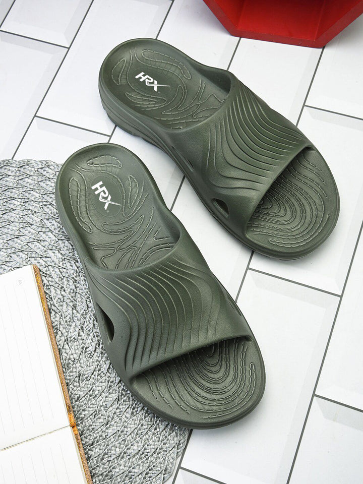 HRX by Hrithik Roshan Men Self Design Sliders