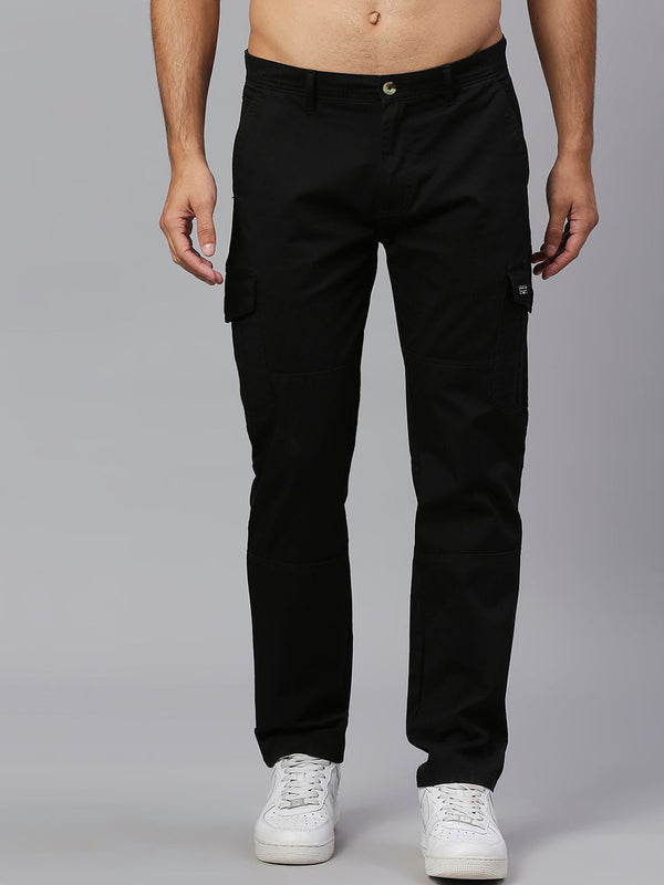 Thomas Scott Men Mid-Rise Smart Slim Fit Easy Wash Cargos Trousers