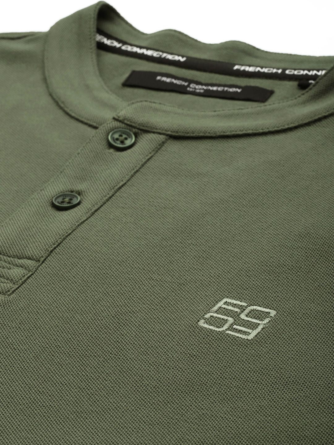 French Connection Henley Neck Pure Cotton T-shirt