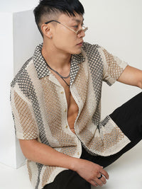 VASTRADO Men Classic Cuban Collar Multi Striped Pure Cotton Oversized Casual Shirt