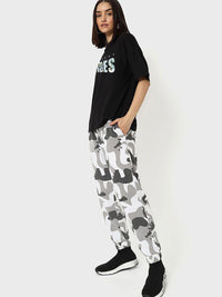 Bewakoof Women Tropical Vibes Typography Oversized T-shirt