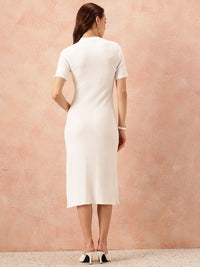all about you High Neck Sheath Midi Dress