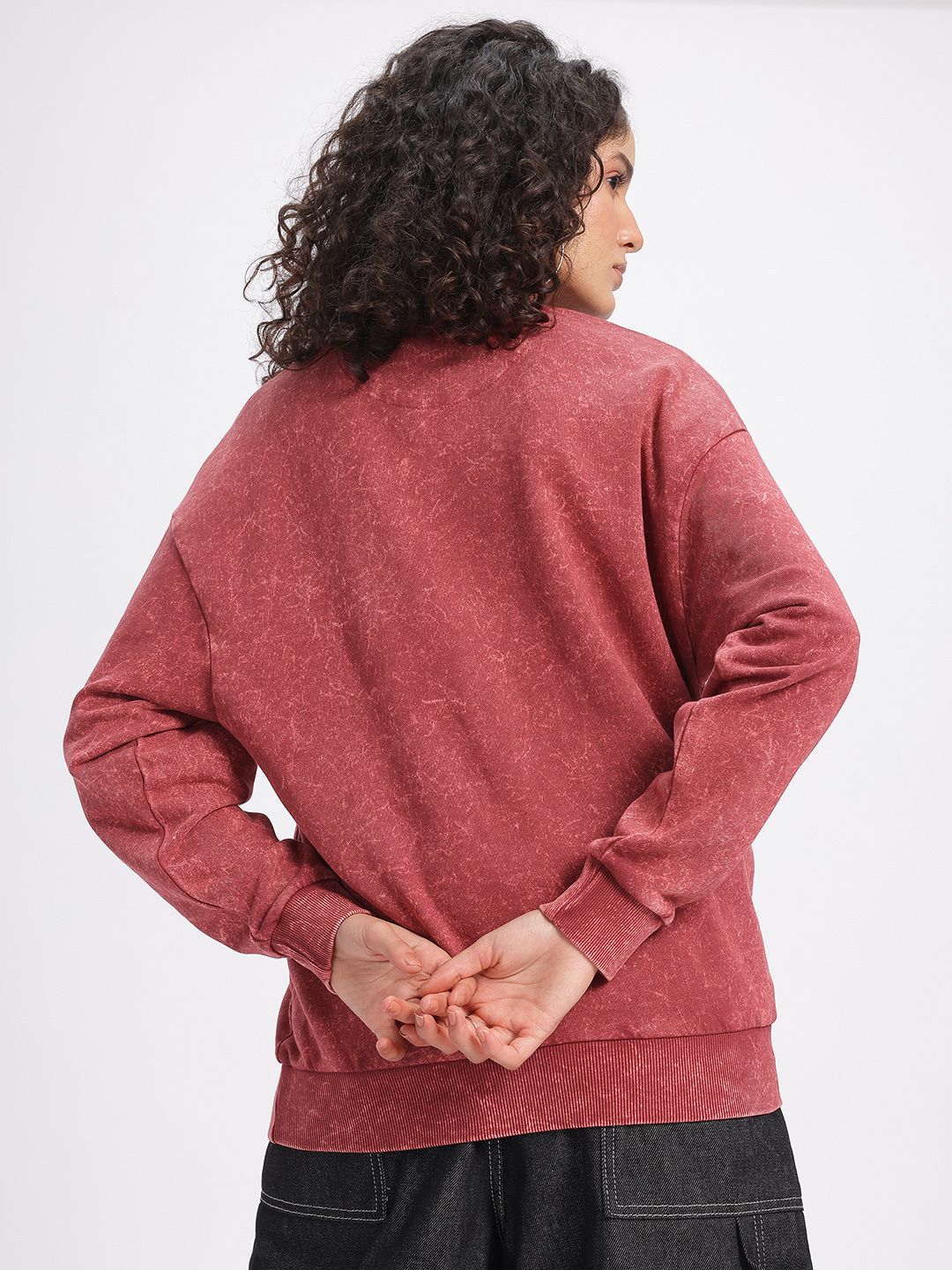 DressBerry Drop-Shoulder Relaxed Terry Sweatshirt