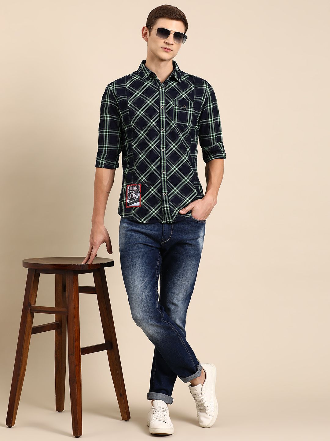 Being Human Men Pure Cotton Slim Fit Opaque Printed Casual Shirt
