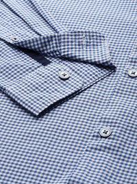 THE BEAR HOUSE Men Blue Pure Cotton Slim Fit Micro Checked Casual Shirt