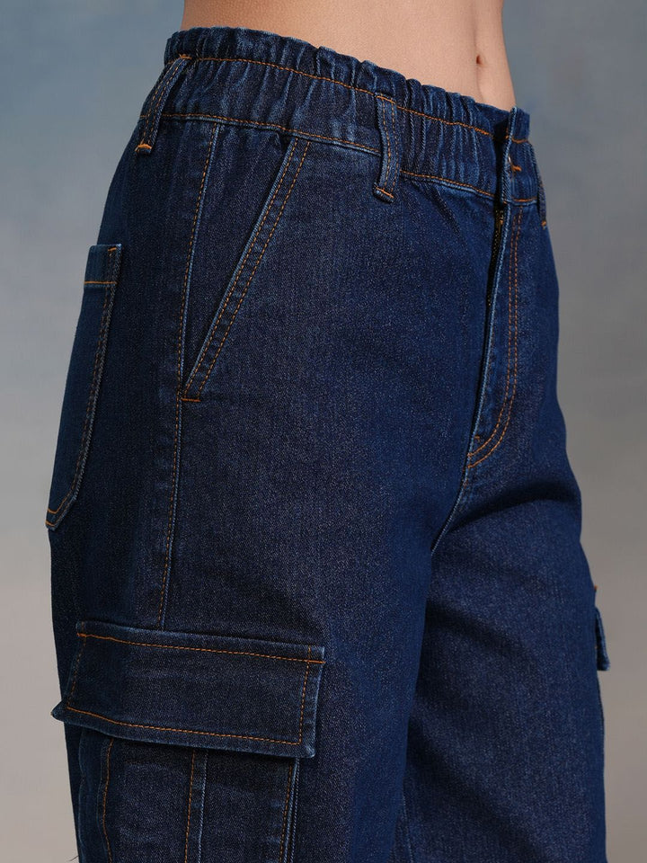 Tokyo Talkies Women Straight Fit Cargo Jeans