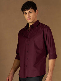 DENNISON Smart Slim Fit Spread Collar Cotton Shirt