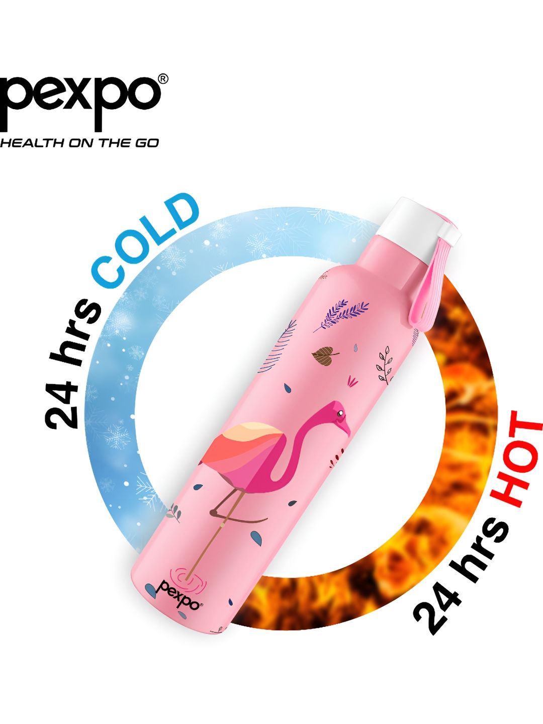 Pexpo Oslo Pink UV Print ISI Certified Thermosteel Hot and Cold Flask Water Bottle 750ml
