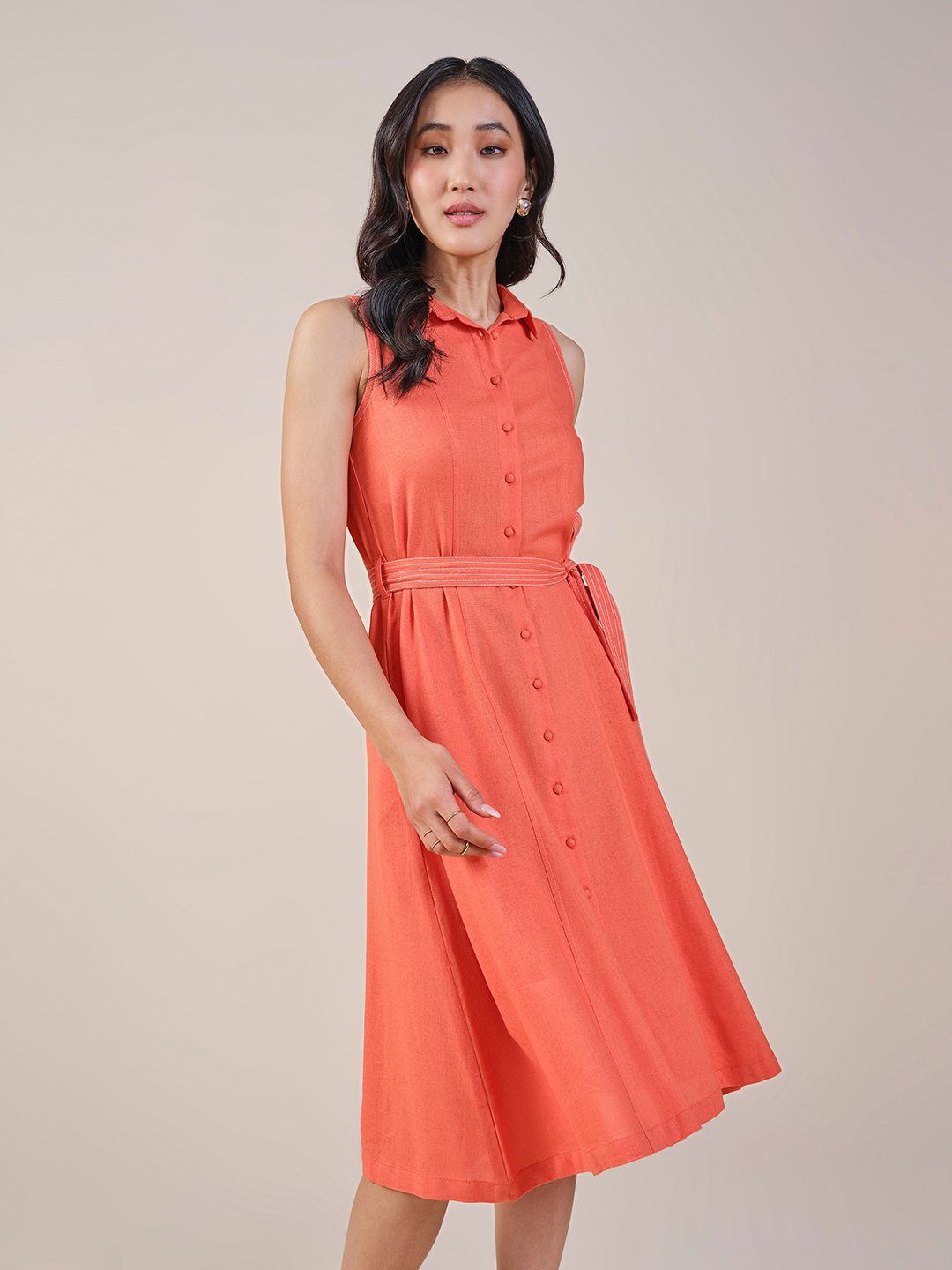 AND Women Shirt Collar Maxi Dress