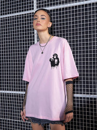 SASSAFRAS Graphic Printed Drop-Shoulder Oversized Pure Cotton T-shirt