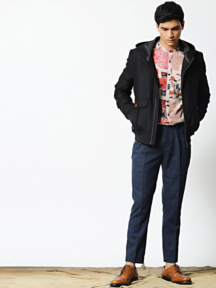 Mr Bowerbird Men Beige Tailored Fit Printed Casual Shirt