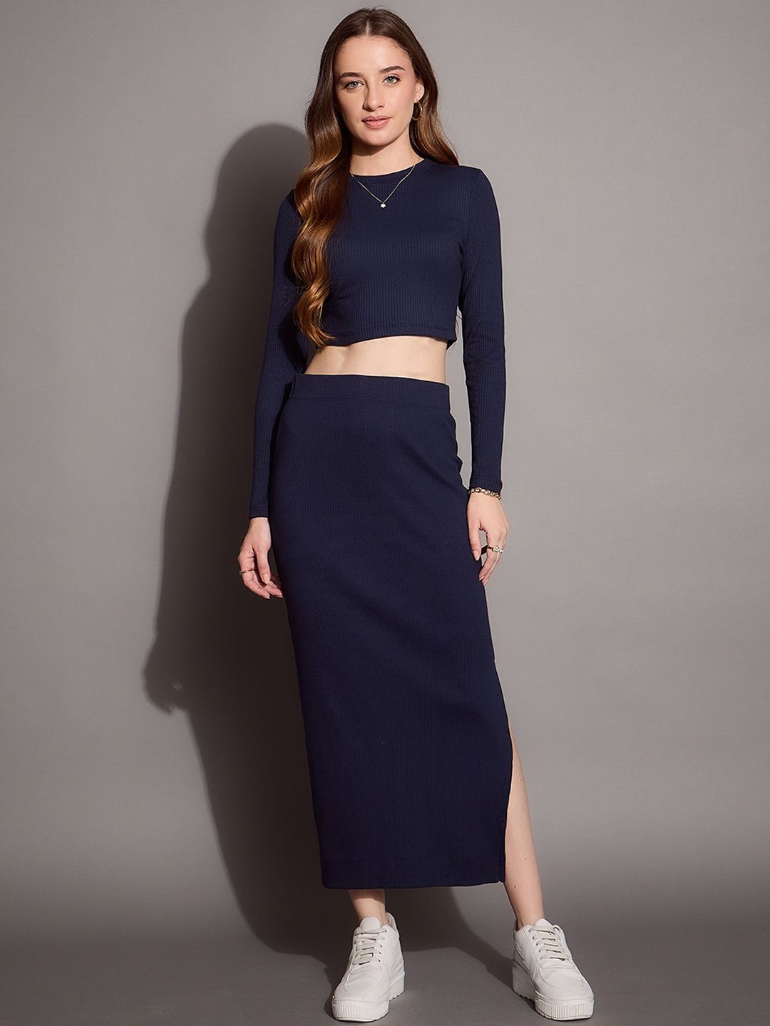 SASSAFRAS BASICS Rib Pencil Midi Skirt