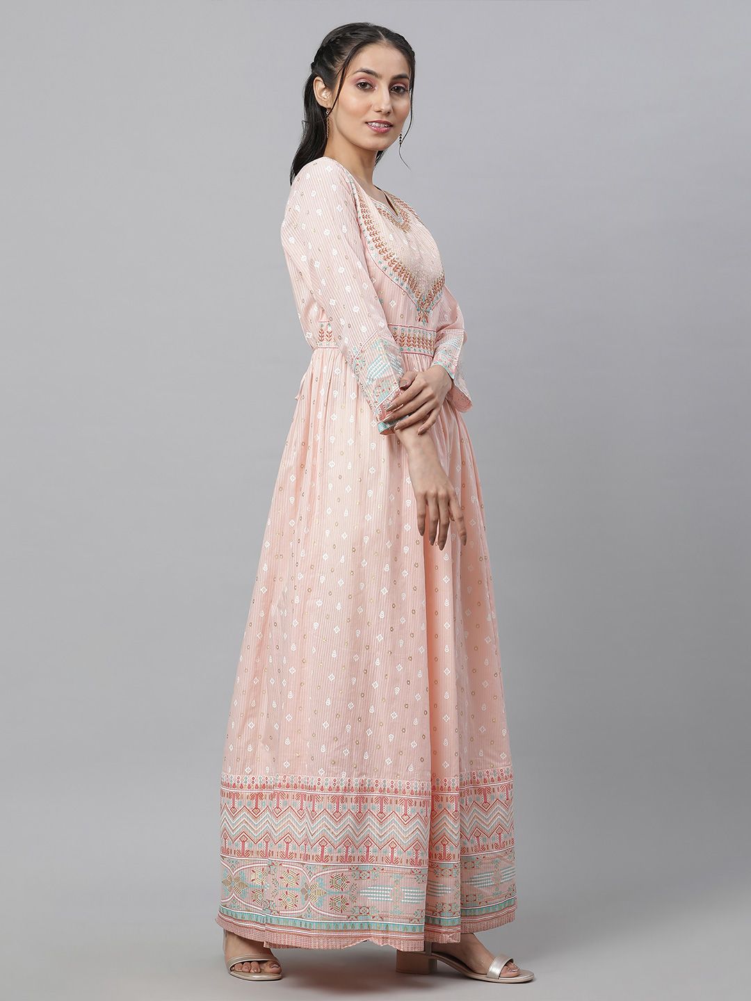 AURELIA Peach-Coloured Formal Maxi Dress