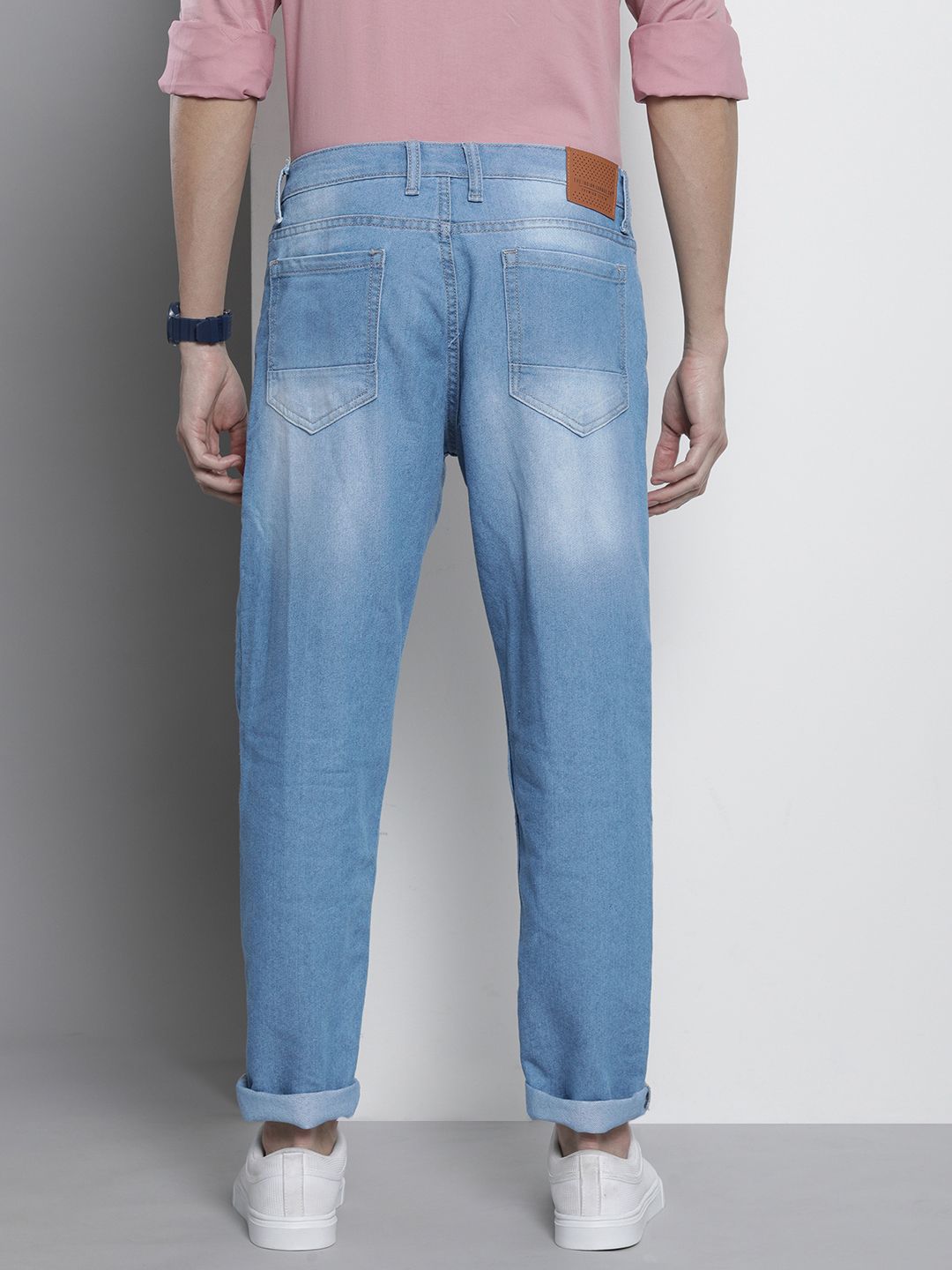 The Indian Garage Co Men Mildly Distressed Light Fade Jeans