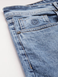 Being Human Men Straight Fit Low Distress Heavy Fade Stretchable Jeans
