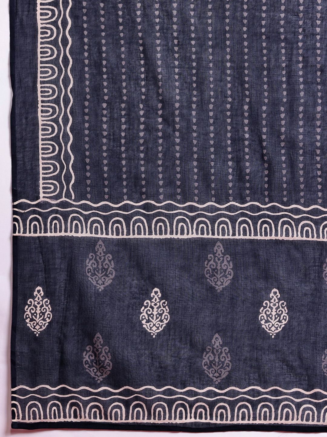 Indo Era Floral Printed Sequinned Pure Cotton Kurta With Trousers & Dupatta
