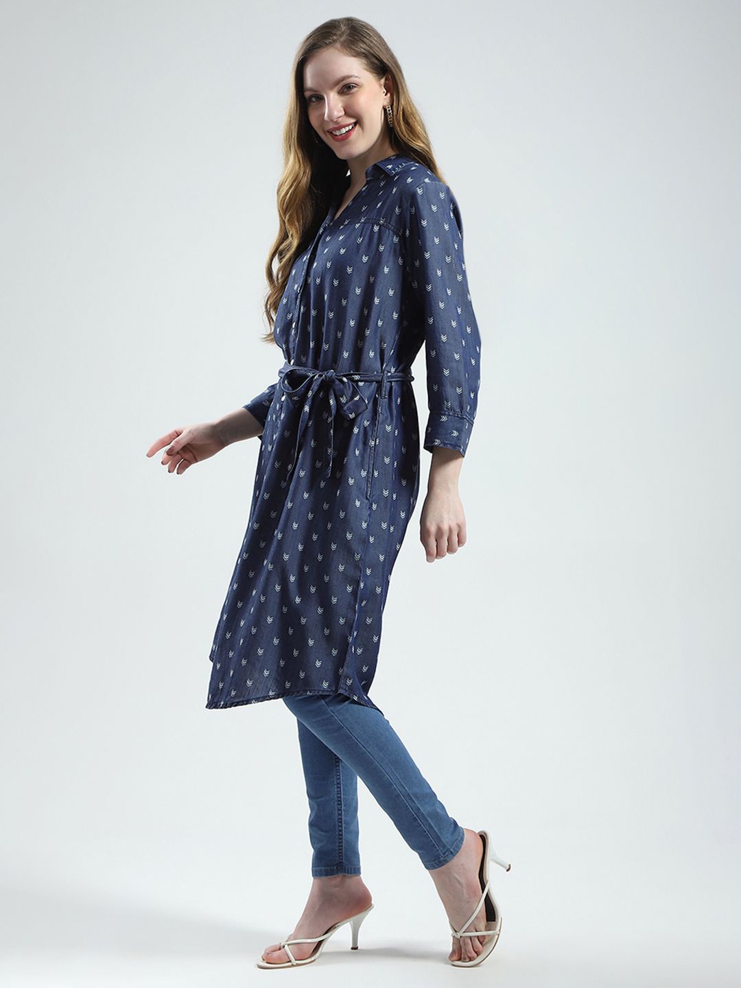 Monte Carlo Printed Shirt Collar A-Line Kurta