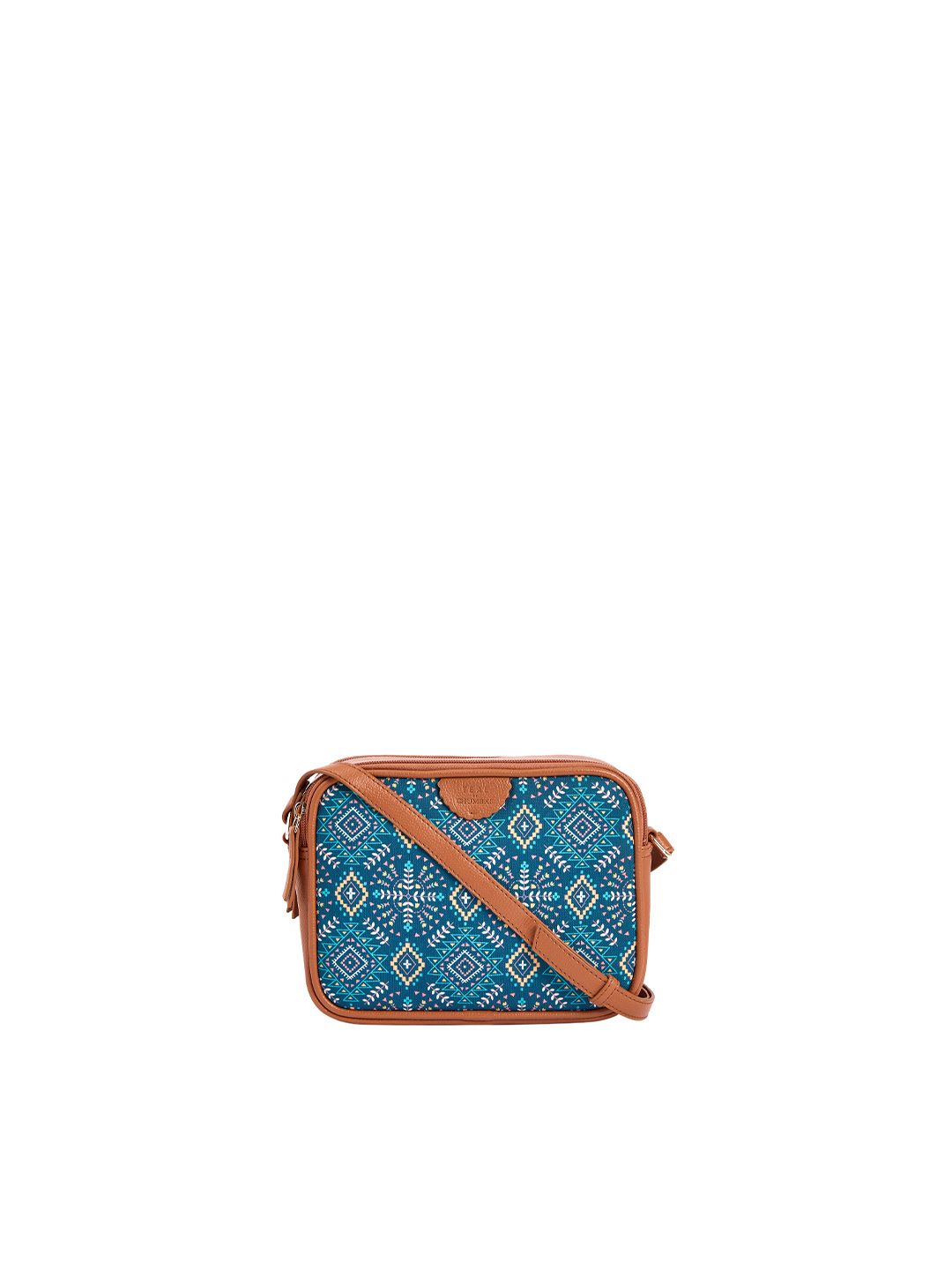 Teal oleh Chumbak Women Printed Canvas Sling Bag