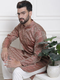 SOJANYA Lelaki Maroon Embroidered Anarkali Kurta