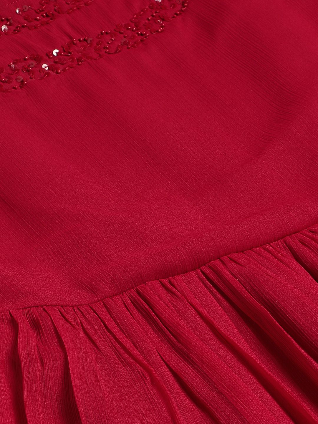 Antheaa Magenta Tiered Maxi Dress