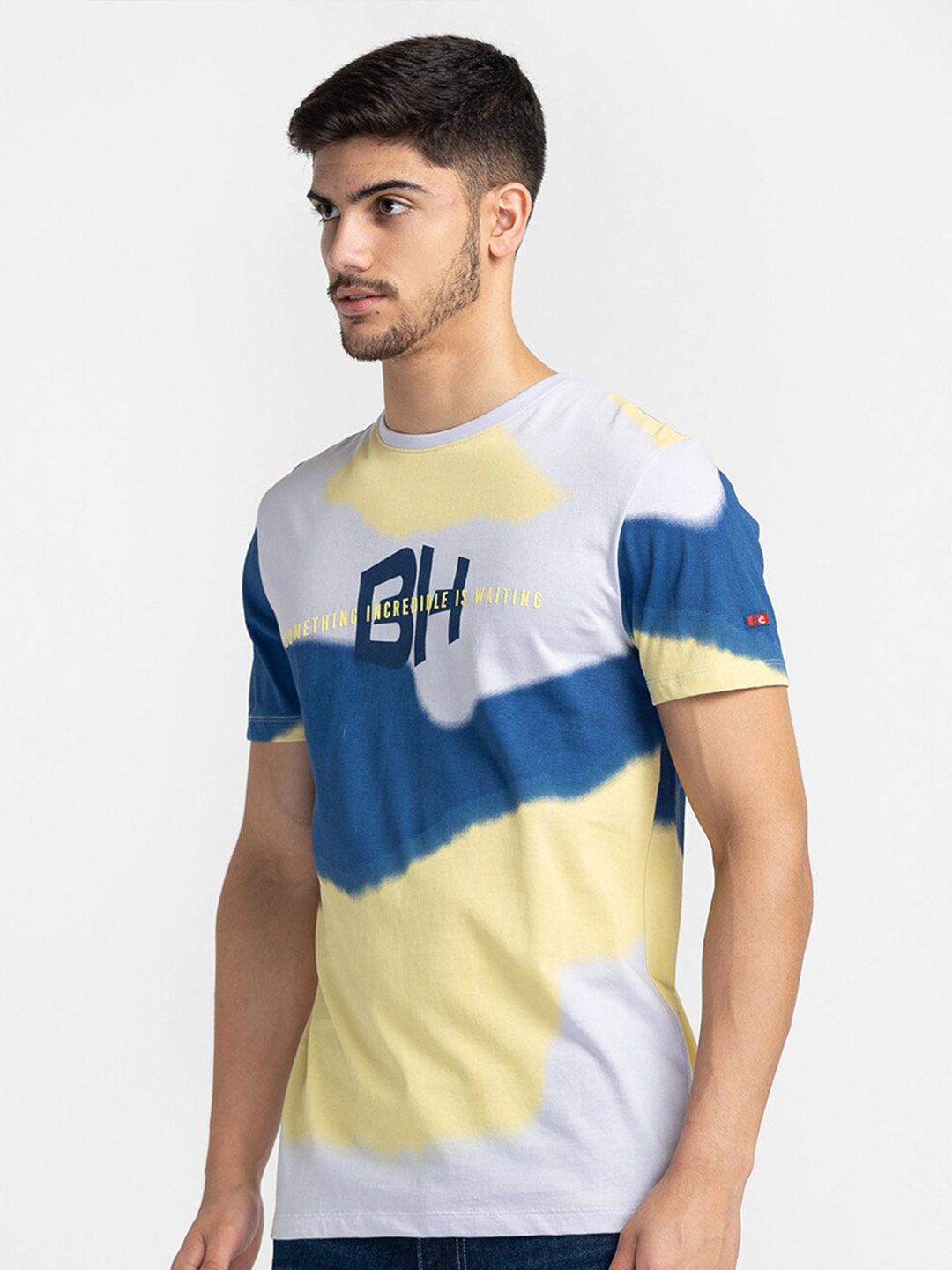 Being Human Abstract Printed Round Neck T-shirt