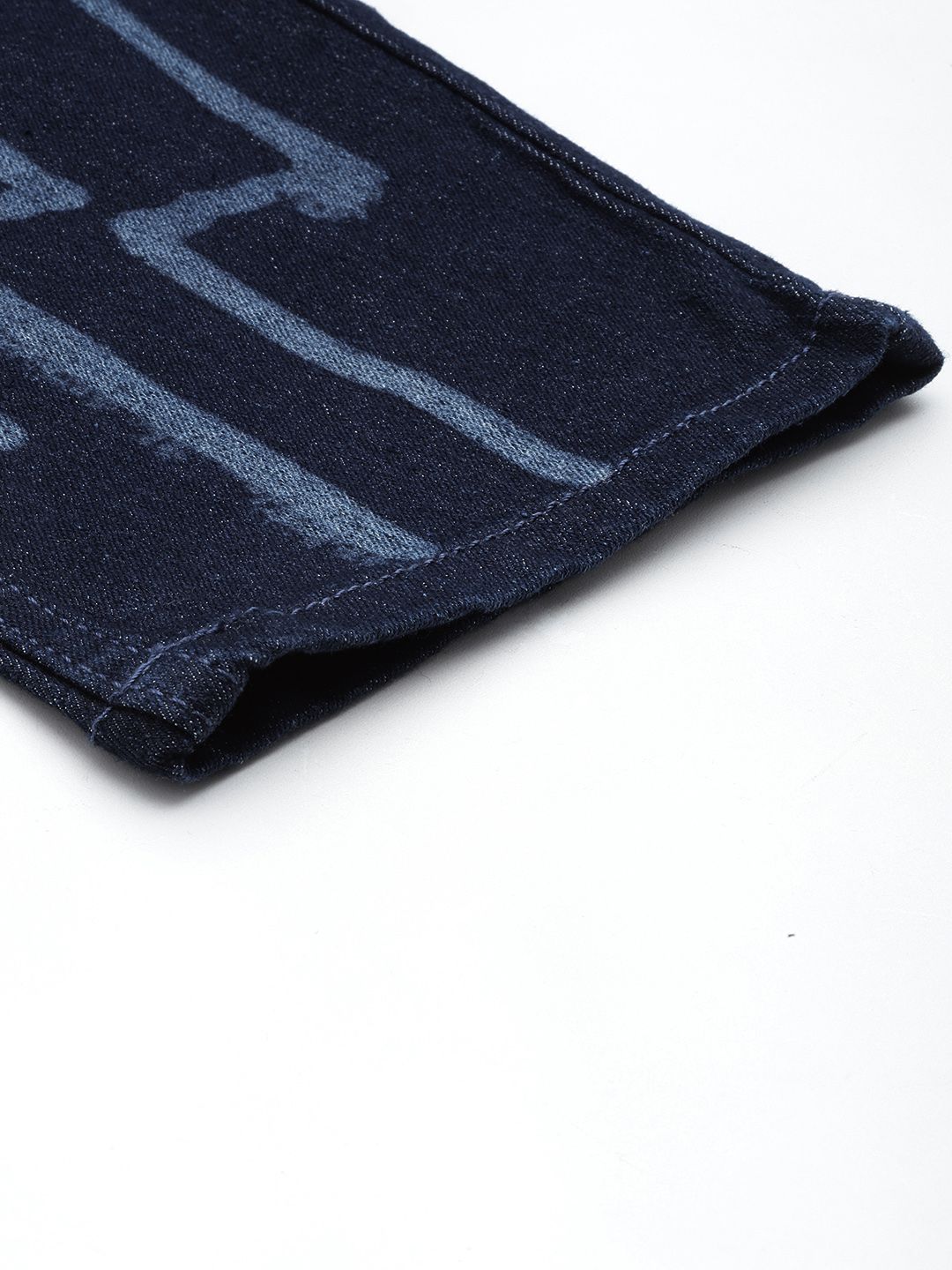 The Indian Garage Co Men Navy Blue Slim Fit Printed Stretchable Jeans