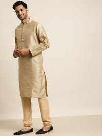 SOJANYA Men Golden Kurta