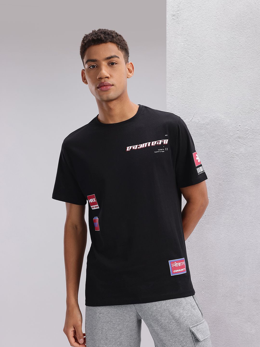 HRX by Hrithik Roshan Typography & Brand Logo Printed Lifestyle T-shirt