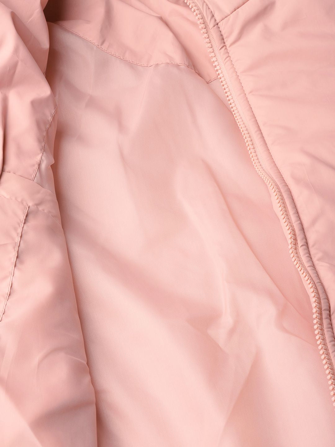 DressBerry Women Pink Solid Padded Jacket
