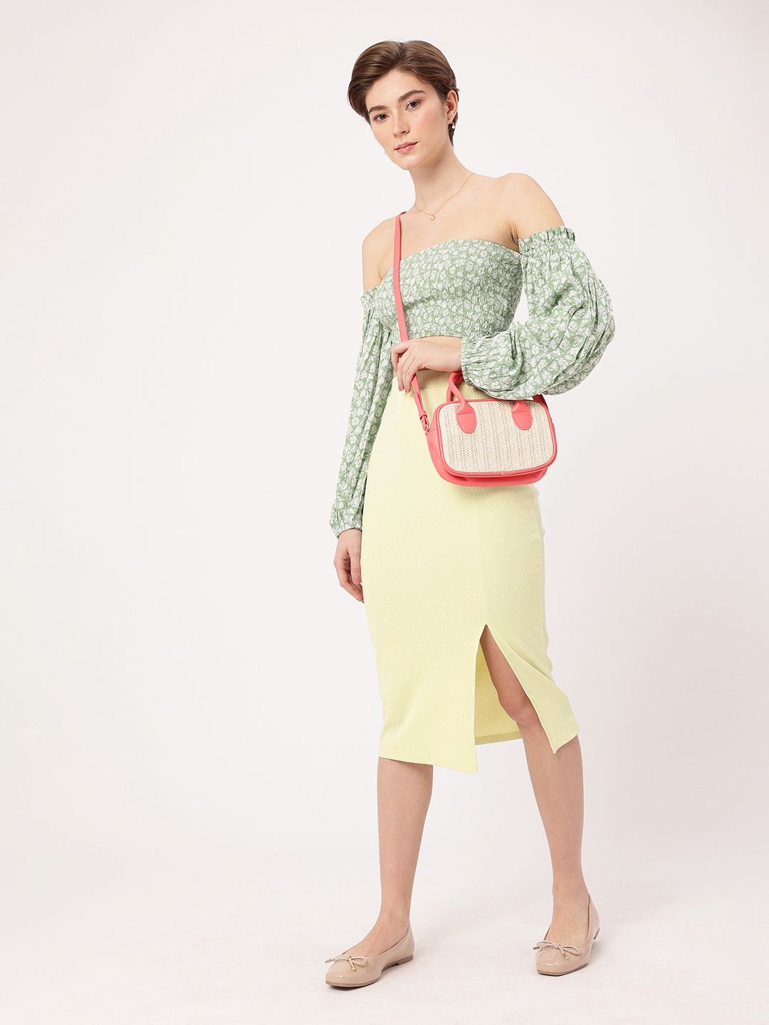 DressBerry The Rule-Breaker Ribbed Bodycon Midi Skirt