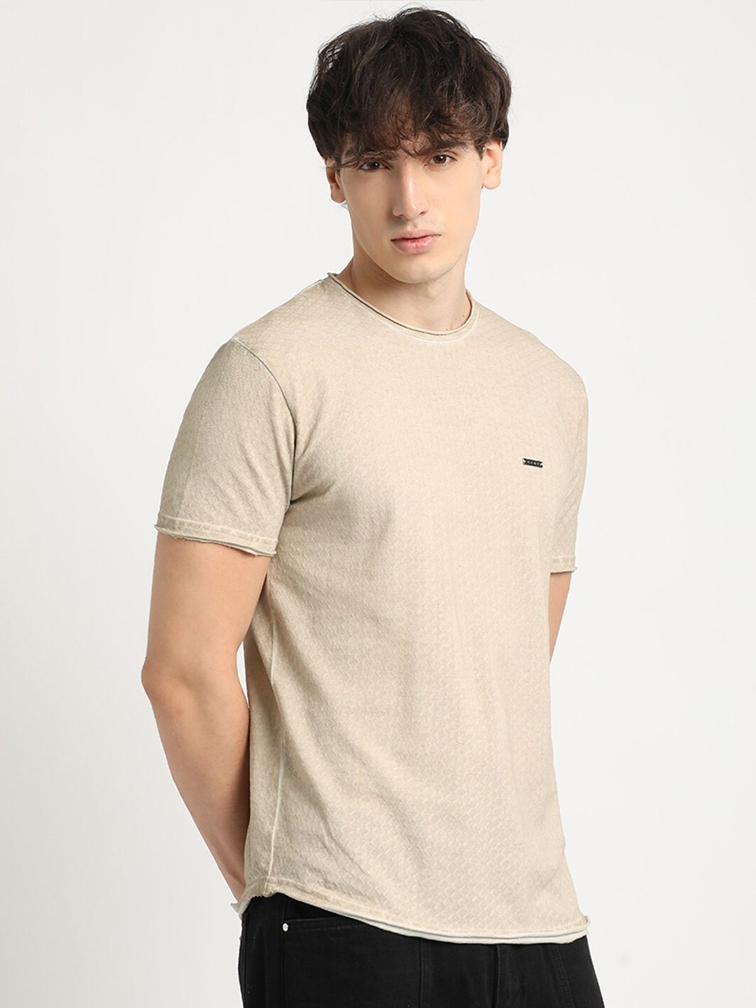 THE BEAR HOUSE Round Neck Pure Cotton Slim Fit T-shirt