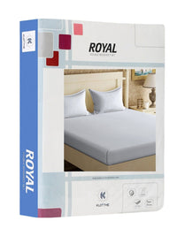 KLOTTHE Grey Solid Cotton 300 TC King Bedsheet with 2 Pillow Covers-250 x 225 cm