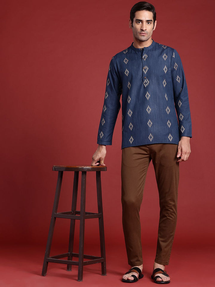 Anouk Men Woven Design Indigo Kurta