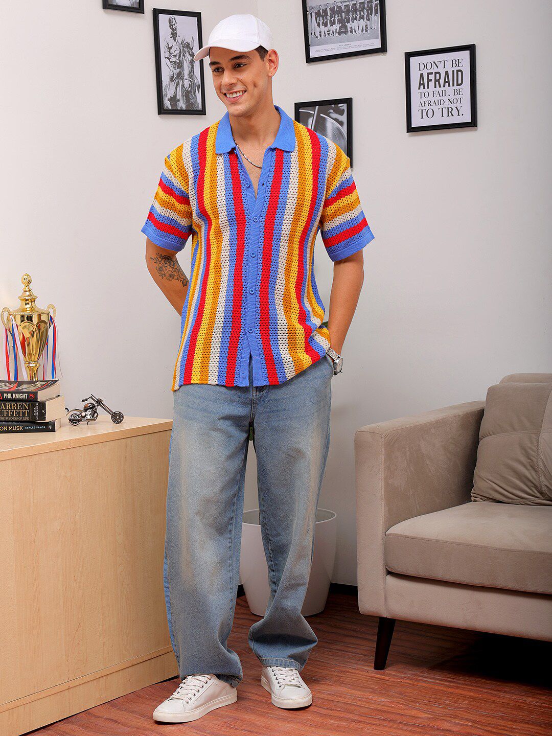 The Indian Garage Co Striped Spread Collar Relaxed Fit Shirt