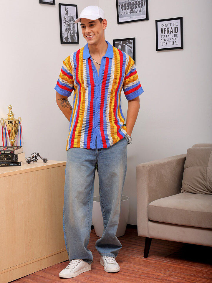 The Indian Garage Co Striped Spread Collar Relaxed Fit Shirt