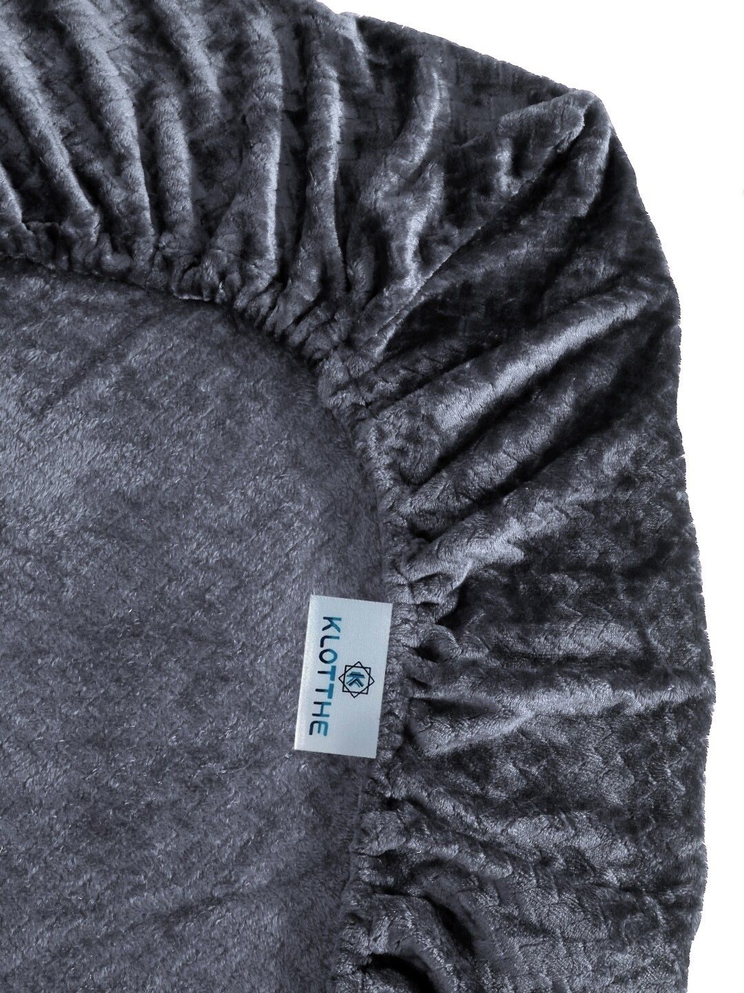 KLOTTHE Grey Fitted 300TC Woolen Double King Bedsheet & Pillow Covers