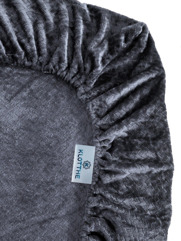 KLOTTHE Grey Solid Dilengkapi Cadar King Bulu 400 TC Dengan 2 Sarung Bantal