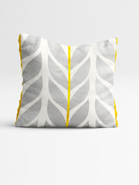 STITCHNEST Grey & Yellow Set of 5 Ethnic Motifs Square Cushion Covers